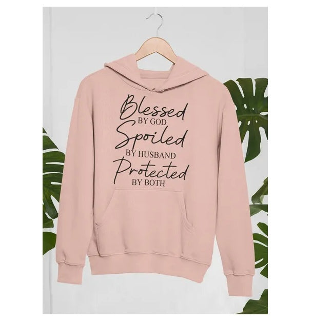 Blessed By God Spoiled By Husband Protected By Both Hoodie